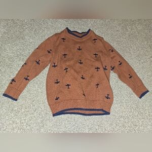 Gymboree Men's Tan Sweater with Navy Details